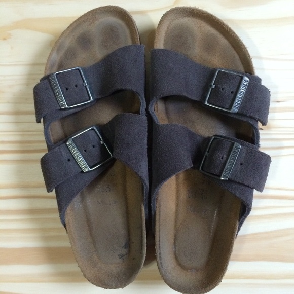 SOLD - Birkenstock Arizona Gray Suede Sandal 38 8 - Picture 1 of 6